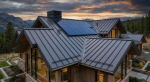Modern residential standing seam metal roofing illustrating Metal Roofing Cost.